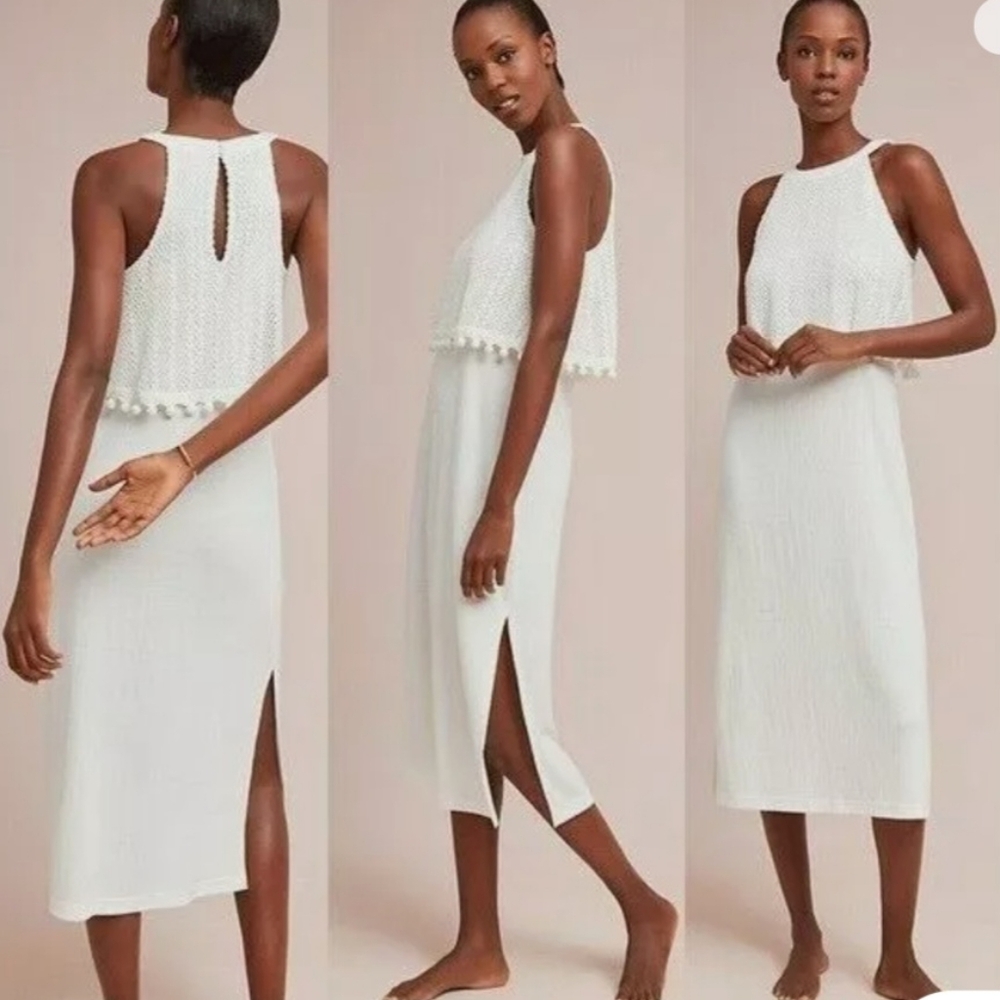 Anthropologie Rios Midi Sleeveless White Dress Small